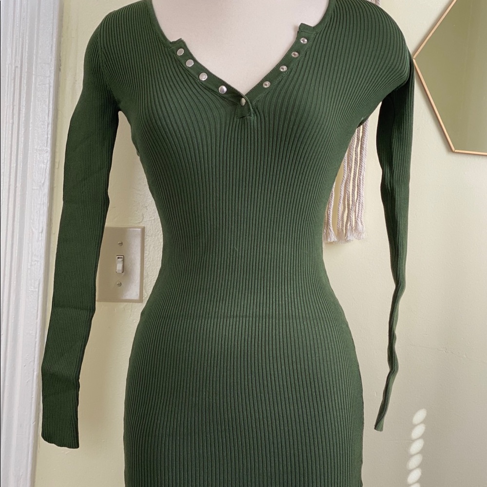 Olive Green Mini Dress